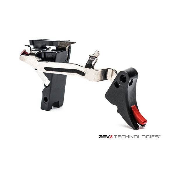 ZEV Tech Adjustable Fulcrum Trigger Drop-In Kit - Black/Red - Gen 1-3 - 45ACP